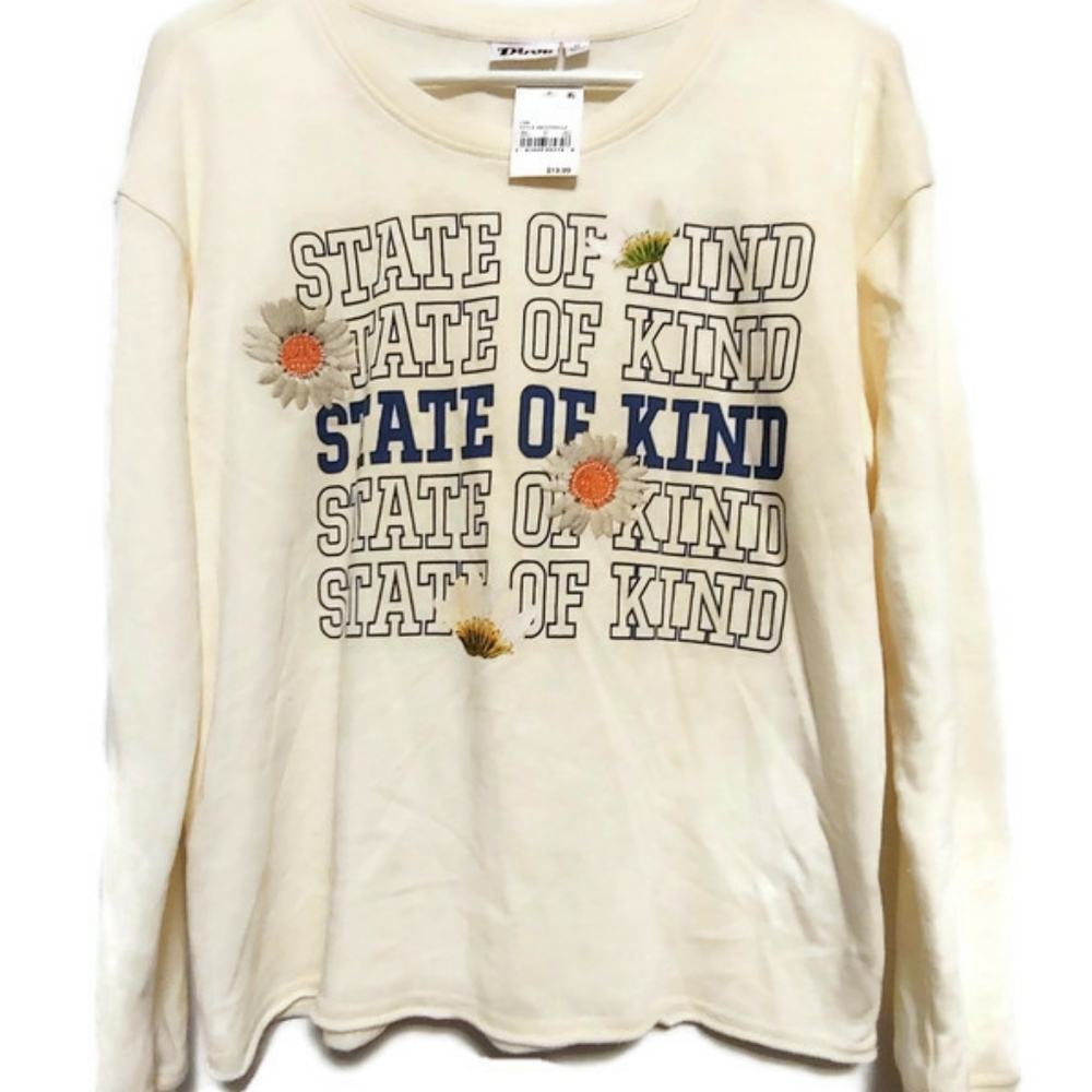 Women's State Of Kind Daisy Cotton Sweatshirt Size